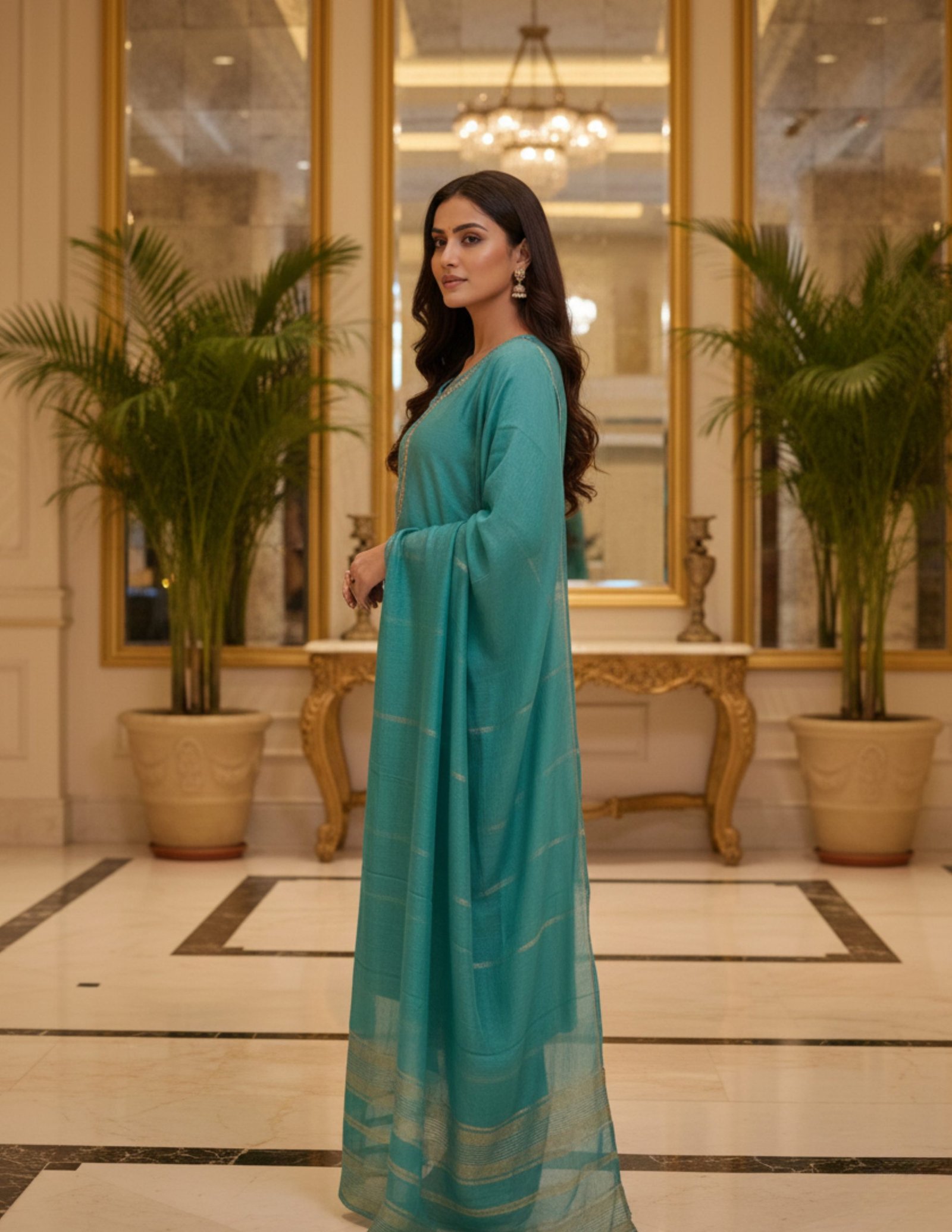 Maroon Geometric Print Cotton Anarkali Kurta