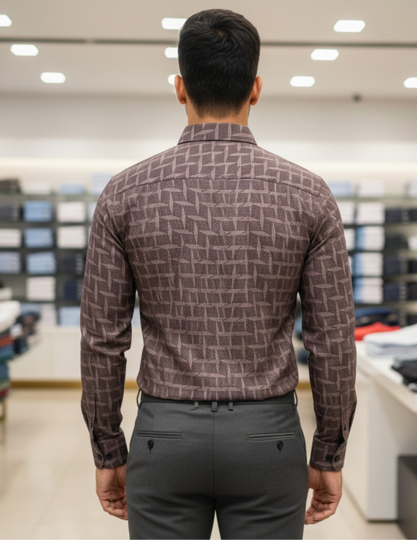 ISTUFF KING Premium Men’s Geometric Print Slim Fit Shirt